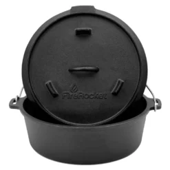 FireRocket Dutch Oven 6qt 5,5L Ohne Füße Premium Gusseisen Schmortopf Gusstopf Feuertopf Bräter Eingebrannt Niederländischer Kochtopf Verschiedene Größen -Angebote Gourmet Kueche Store c9719e303a5902e5349c405129d64e54