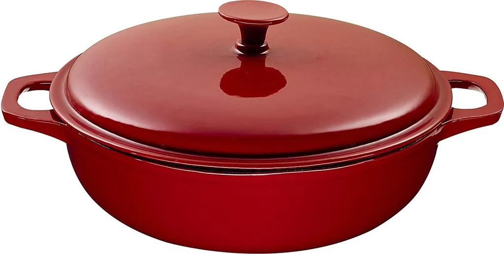 ø30cm KING® Eisengusstopf / Eisengrussbräter / Farbe: Dunkel-Rot / Ca. 9cm Hoch 6 ø30cm KING® Eisengusstopf / Eisengrussbräter / Farbe: Dunkel-Rot / Ca. 9cm Hoch – Bild 4