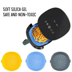 3x Air Fryer Silikontopf Wiederverwendbarer Ofen Multif Cooking Baking Tray Liner Für Ofen, Mikrowelle, Kuchenbackform, Dampfgarer -Angebote Gourmet Kueche Store cd18314ff4db72d769c81d5498b5245c