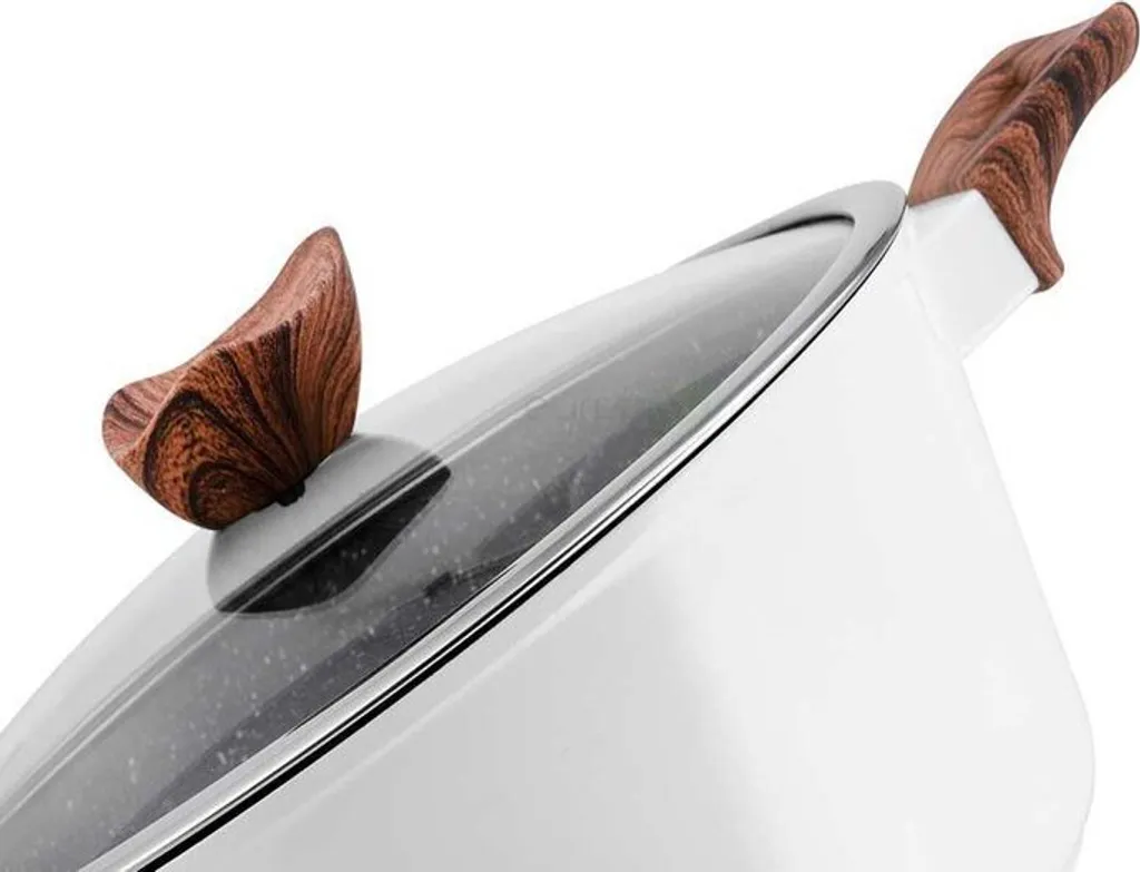 Weiße Keramik-Marmortöpfe Mit Bratpfanne Und Wok Set 15-teiliges 12 Weiße Keramik-Marmortöpfe Mit Bratpfanne Und Wok Set 15-teiliges – Bild 10