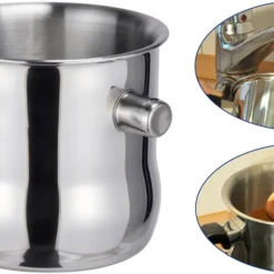 Edelstahl Simmertopf Doppelwandig - 1,2 L - Milch Koch Schmelz Topf Mit Pfeife