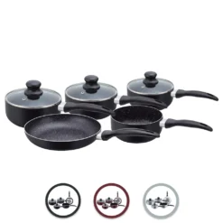Herzberg HG-5003BK: 8-Teiliges Marmor-Kochgeschirr-Set - Schwarz -Angebote Gourmet Kueche Store de1fdd8164ed34b690d75dcb57f21c2f