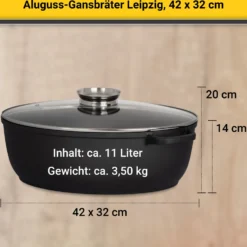 Karl Krüger 23042 Aluguss Gansbräter Leipzig 42 Cm, Schwarz -Angebote Gourmet Kueche Store e14ba8f86079b598d96569079d2bd30e