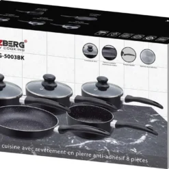 Herzberg HG-5003BK: 8-Teiliges Marmor-Kochgeschirr-Set - Schwarz -Angebote Gourmet Kueche Store e48efdb511d5874b54565324dc070deb