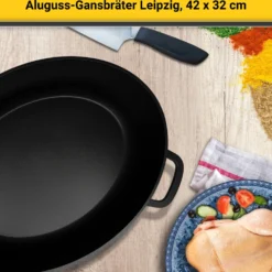 Karl Krüger 23042 Aluguss Gansbräter Leipzig 42 Cm, Schwarz -Angebote Gourmet Kueche Store e7d8830a0765d08475fe9eb55e7dfc83