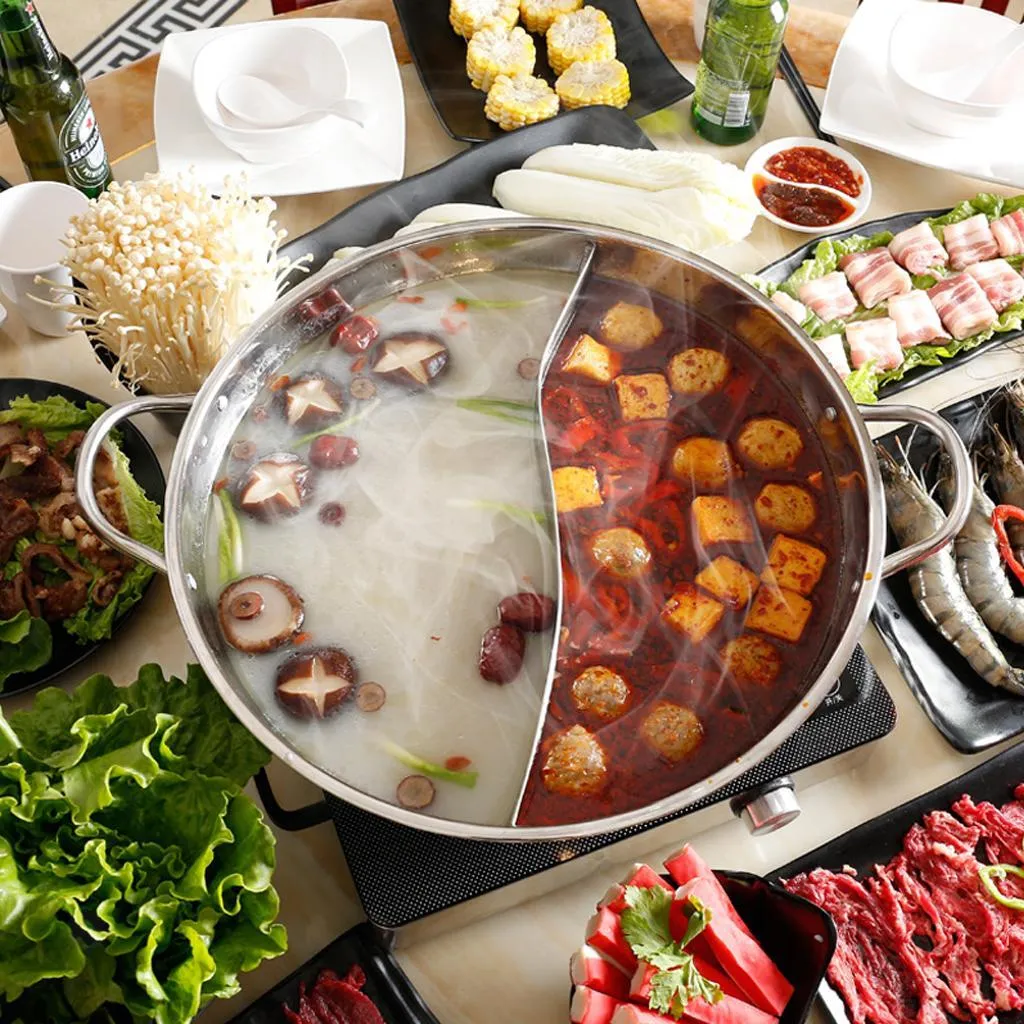 Universaltopf Hot Pot Topf Suppentopf Doppelseitig, Suppen Kochgeschirr, Zwei Geschmack 28*8cm 5 Universaltopf Hot Pot Topf Suppentopf Doppelseitig, Suppen Kochgeschirr, Zwei Geschmack 28*8cm – Bild 3