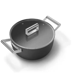 SMEG Kochtopf Mit Deckel Matt Schwarz - Ø 24 Cm / 4,6 Liter -Angebote Gourmet Kueche Store ebb46dd1c470240c66d97c877f4fad24