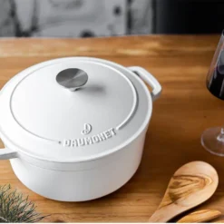 Daumonet Gusseisen-Bräter - Rund Ø 26 Cm - Weiß -Angebote Gourmet Kueche Store f353da57e2f22c7b5d744d7ccca7bcbf