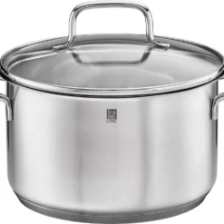 Rösle RÖSLE Basic Line Kochtopf Ø 24 Cm, Edelstahl 18/10, Mit Schüttrand Und Glasdeckel, Spülmaschinen- Und Induktionsgeeignet -Angebote Gourmet Kueche Store fb43f4f5757a18ef6f182c34292b41be