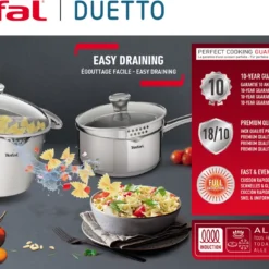 Tefal Duetto Kochgeschirr, 7-Teiliges Set, Stielkasserolle 16 Cm, Kochtöpfe 16/20/24 Cm + Deckel -Angebote Gourmet Kueche Store fc80bd448735d1d067f7bb9ddb89adb6
