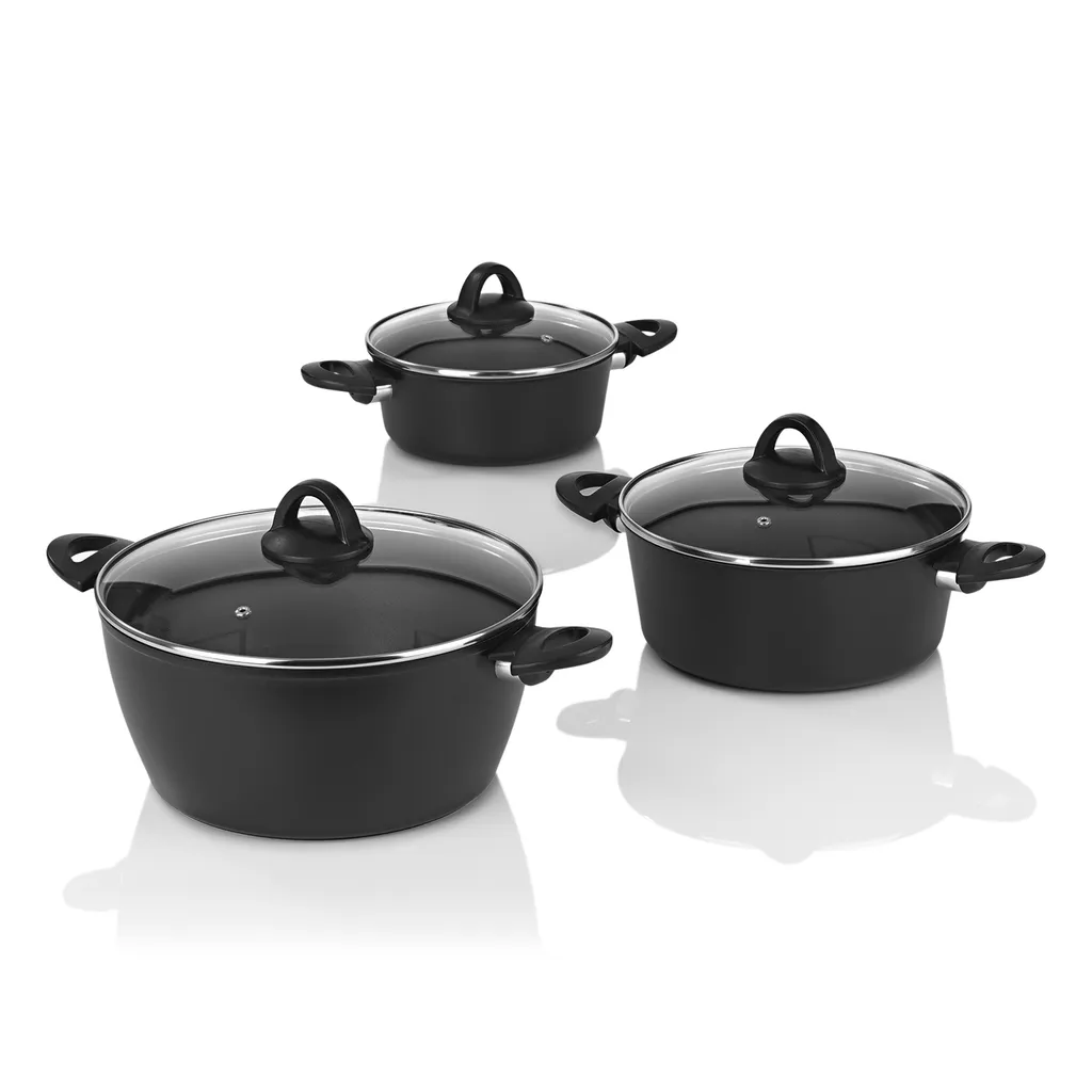 Bratoni Aluminium-Kochtopf Schwarz Mit Glasdeckel - Geschmiedet - 24 Cm Kochtopf Topf Glasdeckel Töpfe Suppentopf Deckel 24cm Geschmiedet Universaltopf 6 Bratoni Aluminium-Kochtopf Schwarz Mit Glasdeckel - Geschmiedet - 24 Cm Kochtopf Topf Glasdeckel Töpfe Suppentopf Deckel 24cm Geschmiedet Universaltopf – Bild 4